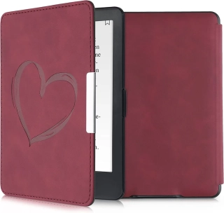 Pouzdro KW Mobile - Brushed Heart - KW4974710 - pro Amazon Kindle Paperwhite 1/2/3 - tmavě červené