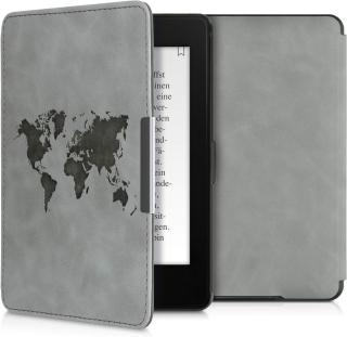 Pouzdro KW Mobile - Travel Outline - KW4974705 - pro Amazon Kindle Paperwhite 1/2/3 - šedé