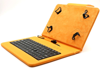 C-TECH PROTECT NUTKC-01O - pouzdro univerzální s klávesnicí pro 7"-7,85" tablety, FlexGrip - oranžové