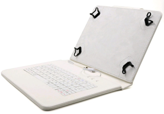 C-TECH PROTECT NUTKC-04W - pouzdro univerzální s klávesnicí pro 9,7"-10,1" tablety, FlexGrip - bílé